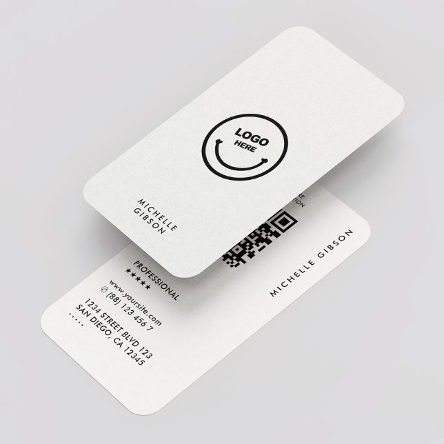Minimal Modern Simple Logo Professional White QR Business Card (Minimal Modern Simple Logo Professional White QR Business Card
)