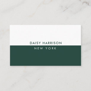 Minimal Modern Simple Luxury Emerald and White Business Card