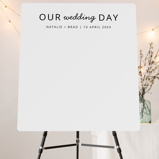 Minimal Modern | Simple Wedding Day Photo Backdrop Foam Board (In Situ (Stand))
