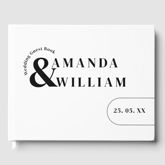 Minimal Modern Simple Wedding Guest Book (Front)