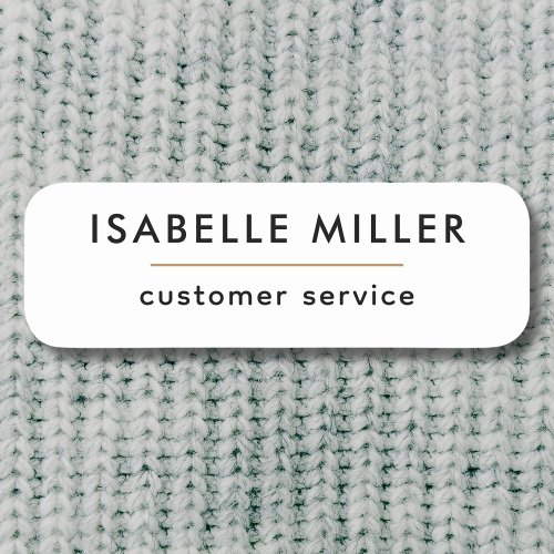 Minimal Modern Simple White Professional Magnetic Name Tag