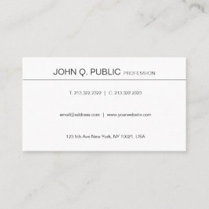 Minimal Modern Sleek Graphic Design Chic Plain Business Card