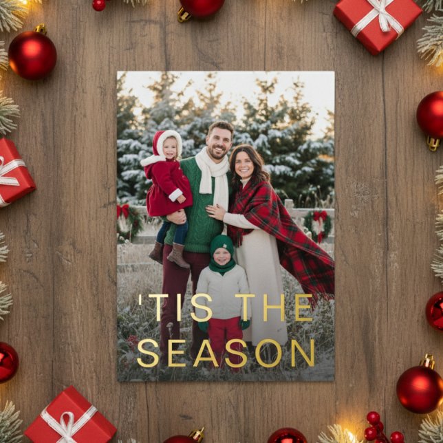 Minimal Modern Snow Photo Holiday Foil (Creator Uploaded)