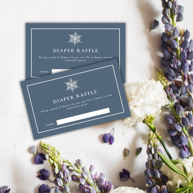 Minimal Modern Snowflake Baby Shower Diaper Raffle Enclosure Card (Minimal Modern Snowflake Baby Shower Diaper Raffle Enclosure Card)