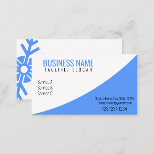 Minimal Modern Snowflake Vector Air Conditioning Business Card