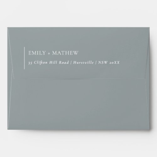 MINIMAL MODERN SOFT BLUE GREY TYPOGRAPHY WEDDING ENVELOPE