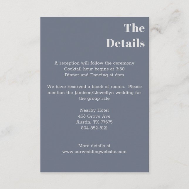 Minimal Modern Soft Gray Blue Lavender Typography Enclosure Card (Front)