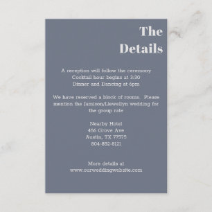 Minimal Modern Soft Gray Blue Lavender Typography Enclosure Card