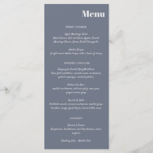 Minimal Modern Soft Gray Blue Lavender Typography Menu