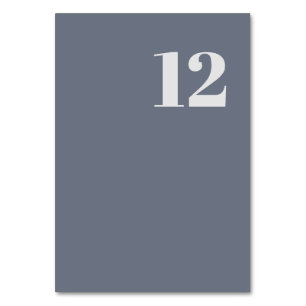 Minimal Modern Soft Gray Blue Lavender Typography Table Number