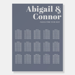 Minimal Modern Soft Gray Blue Seating Chart Foam Board