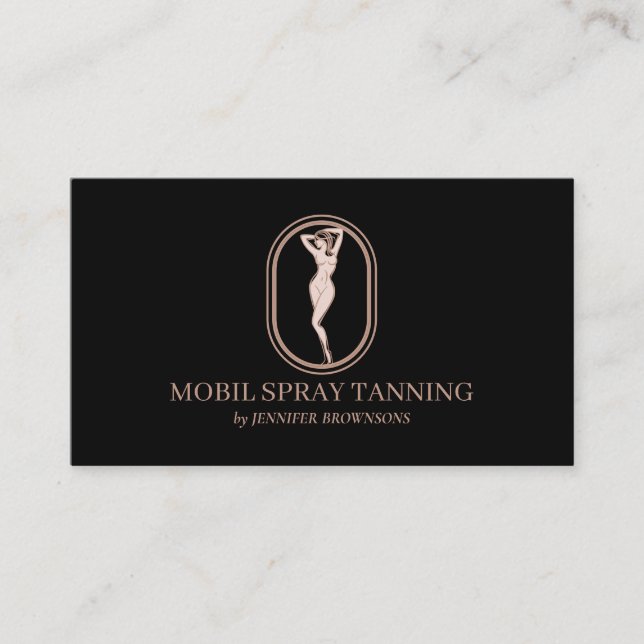 Minimal Modern Spray Tan Body Skincare Business Card (Front)