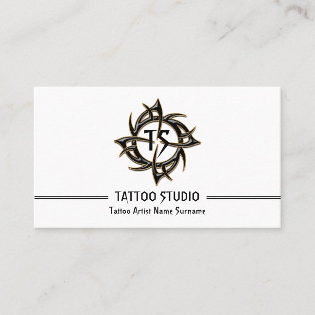 Minimal Modern Tattoo Studio Business Card