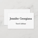 [ Thumbnail: Minimal & Modern Travel Advisor Business Card ]