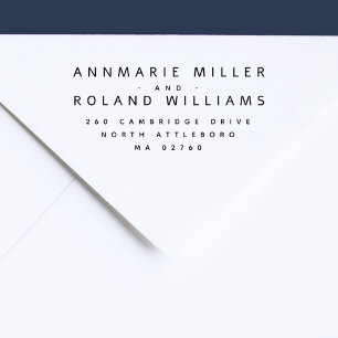Minimal Modern Two Last Names Return Address Self-inking Stamp