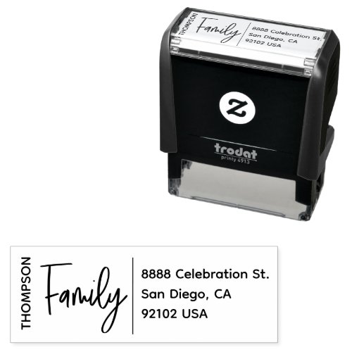 Minimal Modern Typography Family Return address Self_inking Stamp