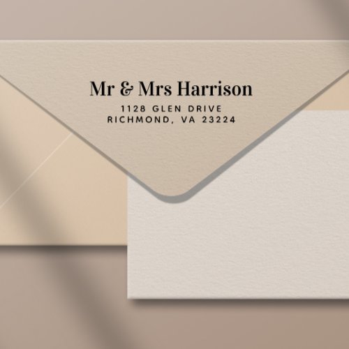 Minimal Modern Typography Mr Mrs Return Address Self_inking Stamp