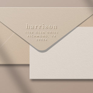 Minimal Modern Typography Name Return Address Embosser