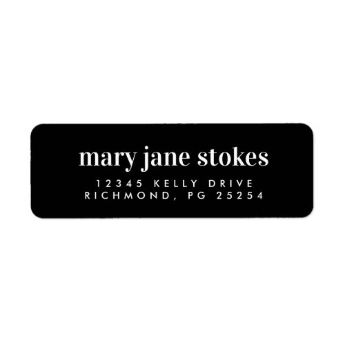 Minimal Modern Typography Name Return Address Label