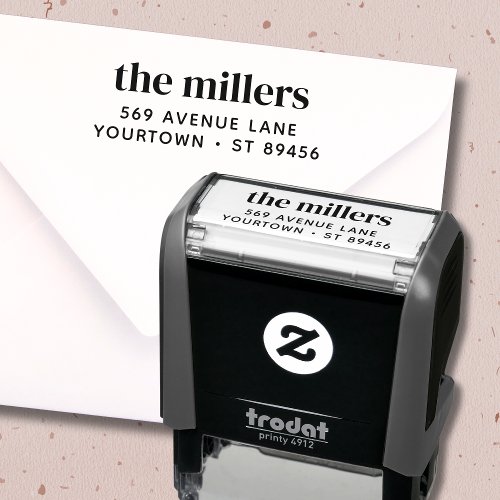 Minimal Modern Typography Name Return Address Self_inking Stamp