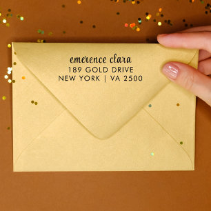 Minimal Modern Typography Name Return Address Self Self-inking Stamp