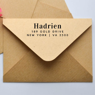 Minimal Modern Typography Name Return Address Self Self-inking Stamp