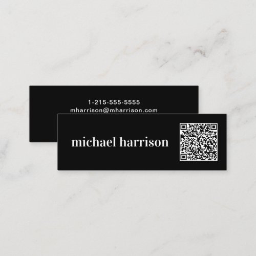Minimal Modern Typography QR Code Professional Mini Business Card
