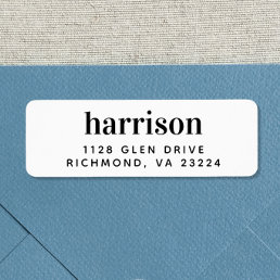 Minimal Modern Typography Return Address Label