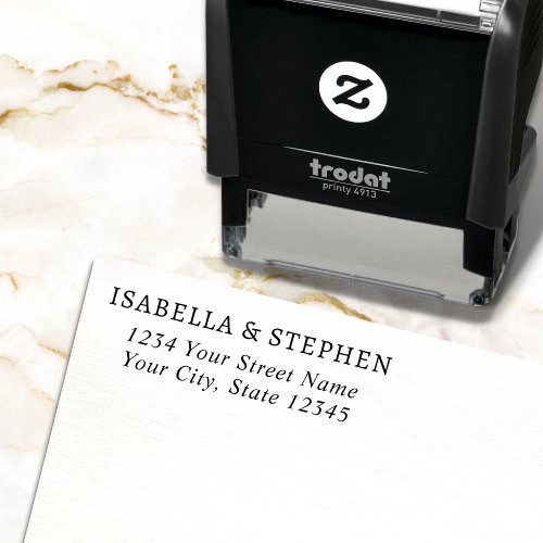 Minimal Modern Typography Return Address  Self_inking Stamp