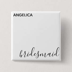 Minimal Modern Typography Wedding Bridesmaid Gift Button