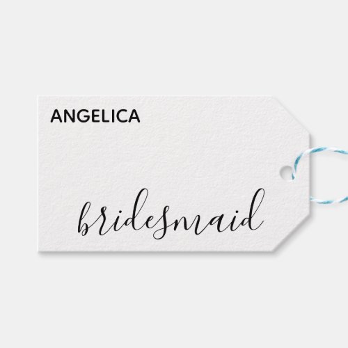Minimal Modern Typography Wedding Bridesmaid Gift Gift Tags