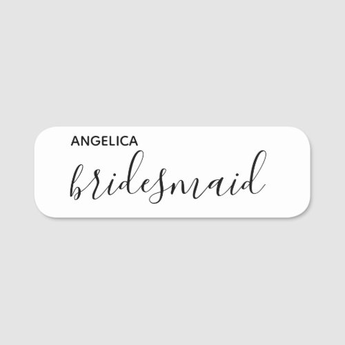 Minimal Modern Typography Wedding Bridesmaid Gift Name Tag