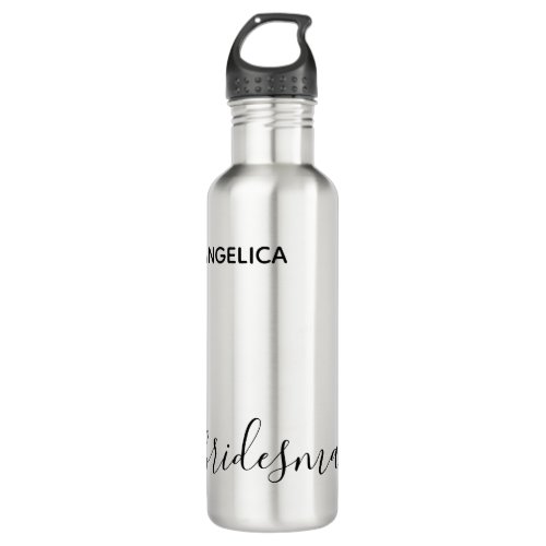 Minimal Modern Typography Wedding Bridesmaid Gift Stainless Steel Water Bottle