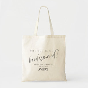 Minimal Modern Typography Wedding Bridesmaid Gift Tote Bag