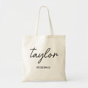 Minimal Modern Typography Wedding Bridesmaid Gift  Tote Bag