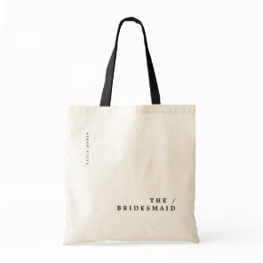 Minimal Modern Typography Wedding Bridesmaid Gift Tote Bag