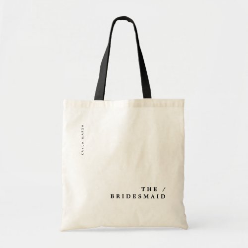 Minimal Modern Typography Wedding Bridesmaid Gift Tote Bag