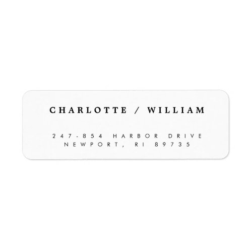 Minimal Modern Typography Wedding Return Address Label