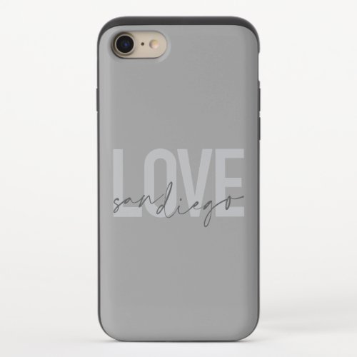 Minimal modern urban cool design Love San Diego iPhone 87 Slider Case