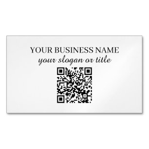 Minimal modern website black and white QR code Business Card Magnet