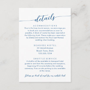 Minimal Modern Wedding Details Hotel Info Enclosure Card
