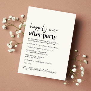 Minimal Modern Wedding Reception Cream Invitation