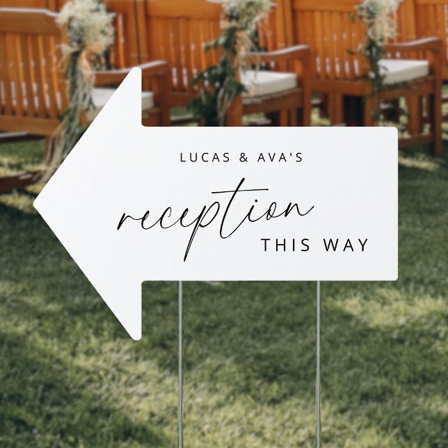 Minimal Modern Wedding Reception This Way Arrow Sign (Creator Uploaded)