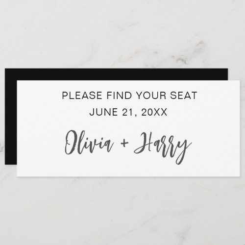 Minimal Modern Wedding Table Seating Header Card