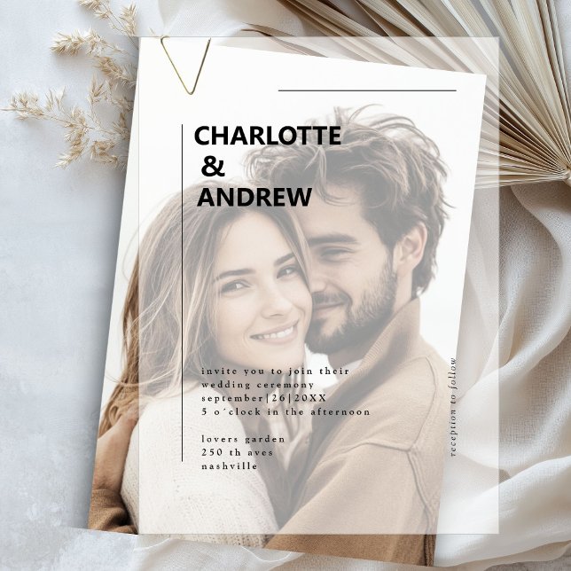 Minimal, Modern, Wedding,  Vellum Invitations (Minimal, Modern, Wedding, Vellum Invitations)