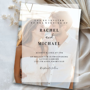 Minimal, Modern, Wedding, Vellum Invitations