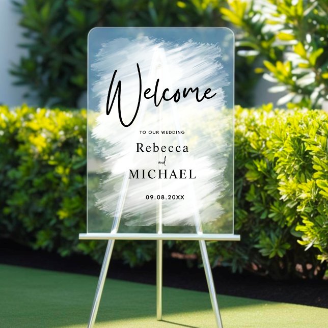 Minimal Modern wedding welcome acrylic sign (Creator Uploaded)