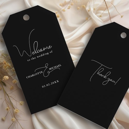 minimal modern wedding welcome   gift tags