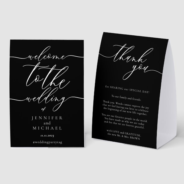 Minimal Modern wedding welcome to the elegant Paper Table Tent