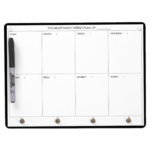 Minimal Modern  Weekly Planner Dry Erase Board